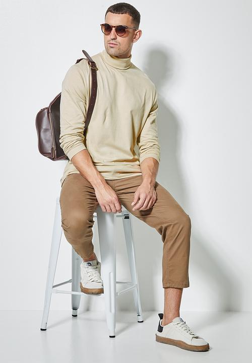 Superbalist - Milan long sleeve roll neck tee - stone