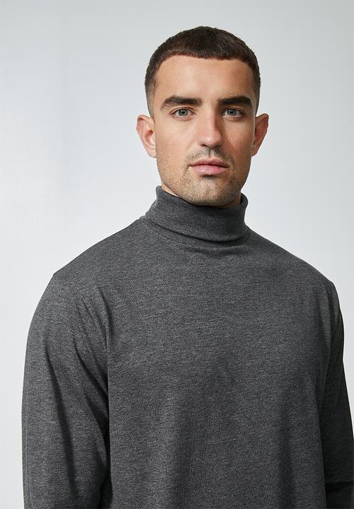 Superbalist - Milan long sleeve roll neck tee - charcoal melange