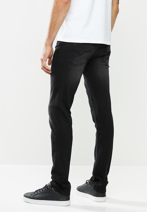 GUESS - Slim taper stretch denim - black wash