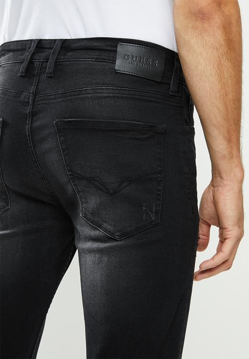 GUESS - Slim taper stretch denim - black wash