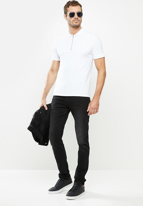 GUESS - Slim taper stretch denim - black wash