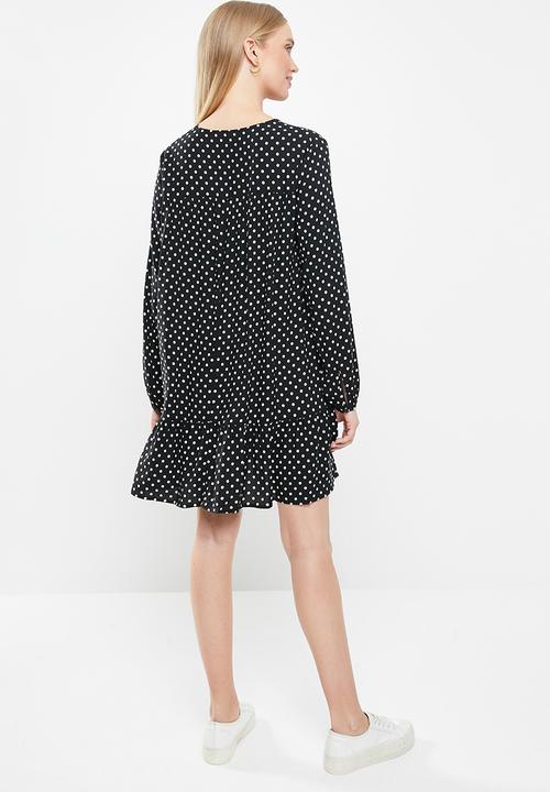 Jacqueline de Yong - Enzo tier dress - black & white 