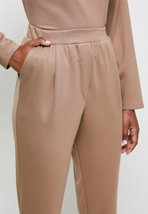 edit - Pull on ponti knit trouser - beige