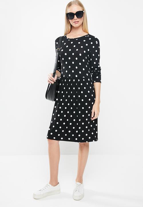 Jacqueline de Yong - Hailey dot dress - black & white 
