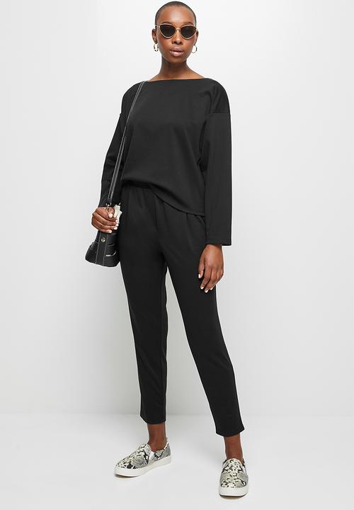edit - Pull on ponti knit trouser - black