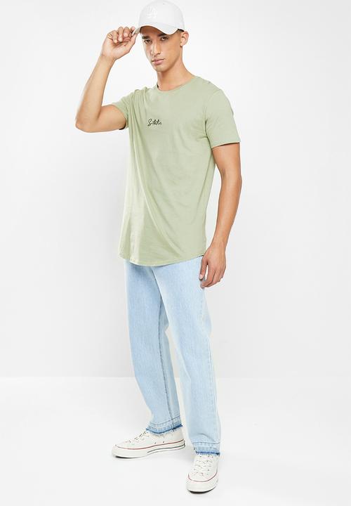 Factorie - Curved graphic T-shirt - sage