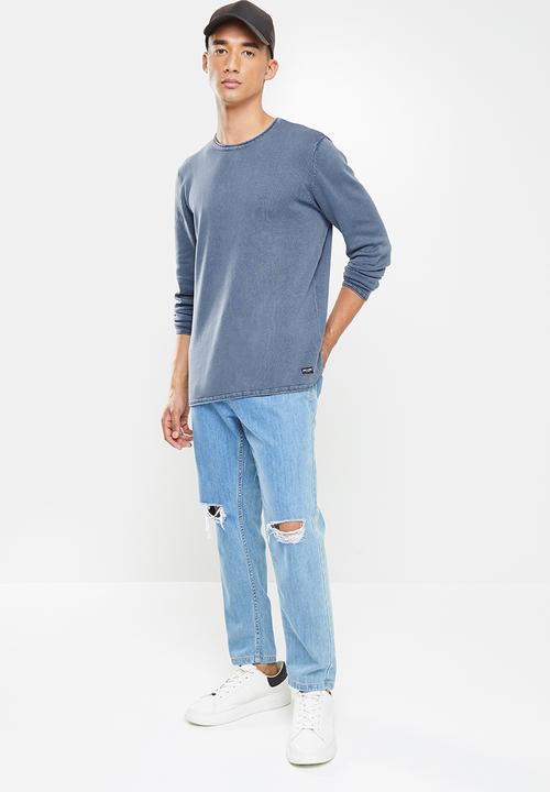 Only & Sons - Garson life 12 wash crew knit - navy