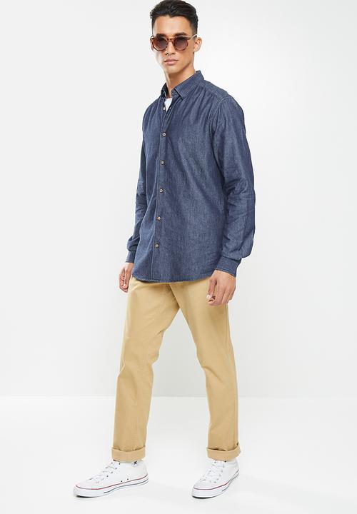 Only & Sons - Ask life ls chambray shirt - blue