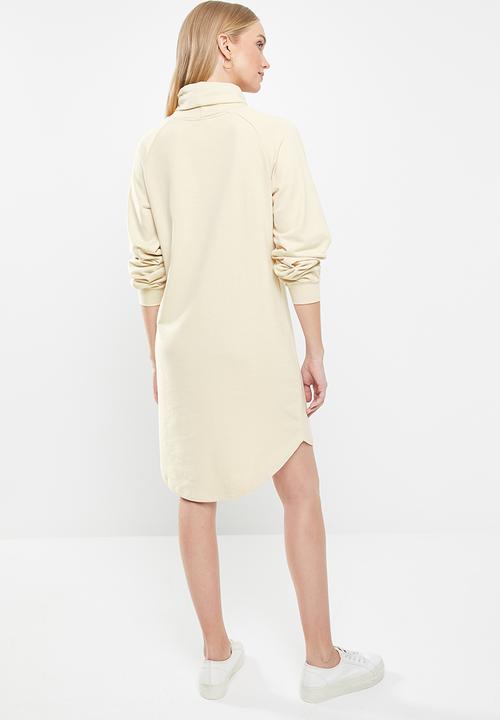 Jacqueline de Yong - Filipina ivy life long sleeve sweat dress - beige 