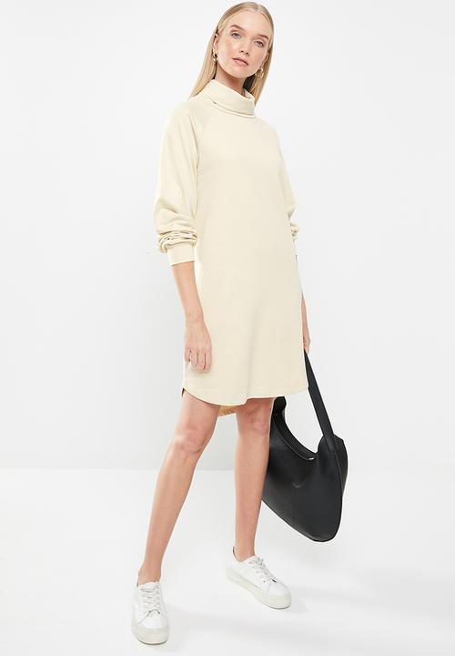 Jacqueline de Yong - Filipina ivy life long sleeve sweat dress - beige 