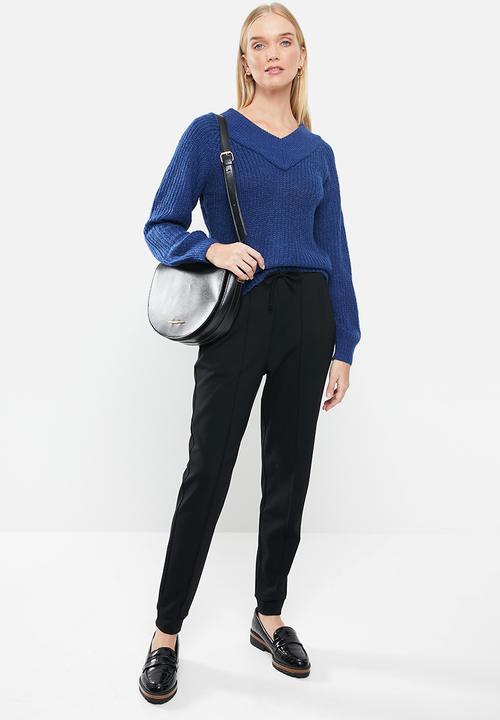 Jacqueline de Yong - Nolia megan long sleeve off-shoulder pullover - blue