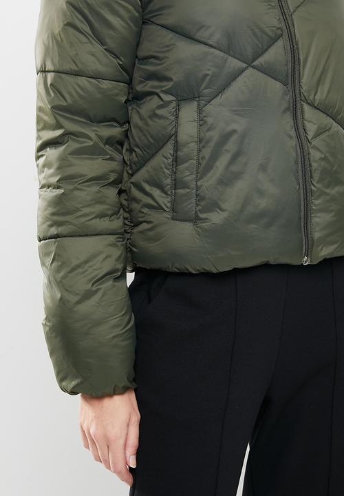 Jacqueline de Yong - Timber short padded jacket - green