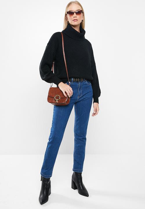 Jacqueline de Yong - Jady justy long sleeve cowlneck pullover knit - black