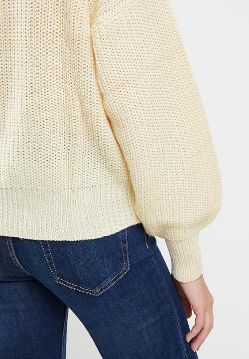 Jacqueline de Yong - Jady justy long sleeve cowlneck pullover knit - cream 