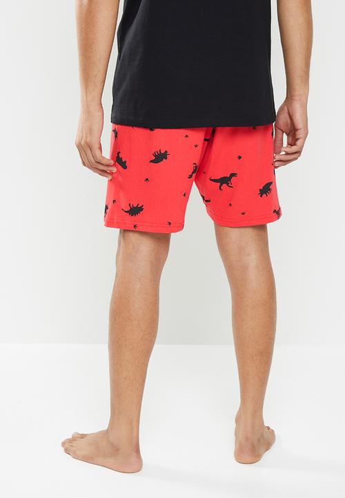 Only & Sons - Anton lounge print shorts - red