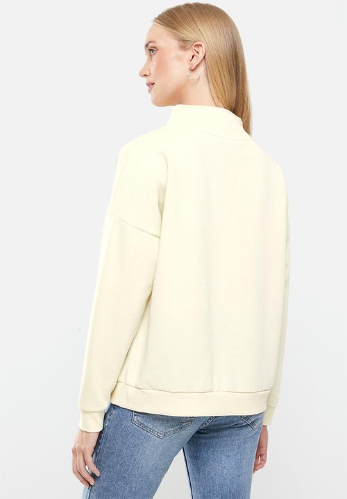 Vero Moda - Lydia long sleeve zip sweat - neutral 