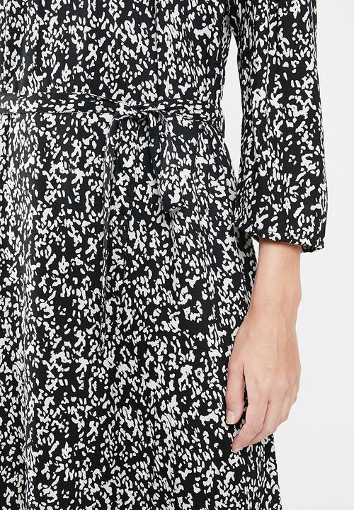 Jacqueline de Yong - Melvin life 7/8 long dress - black & white 