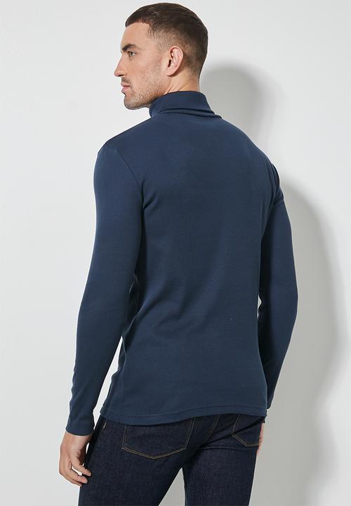 Superbalist - 2-pack sochi long sleeve ribbed roll neck tee - navy & charcoal