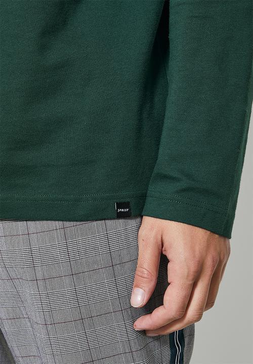 Superbalist - 2-pack milan long sleeve neck tee - navy & dark green