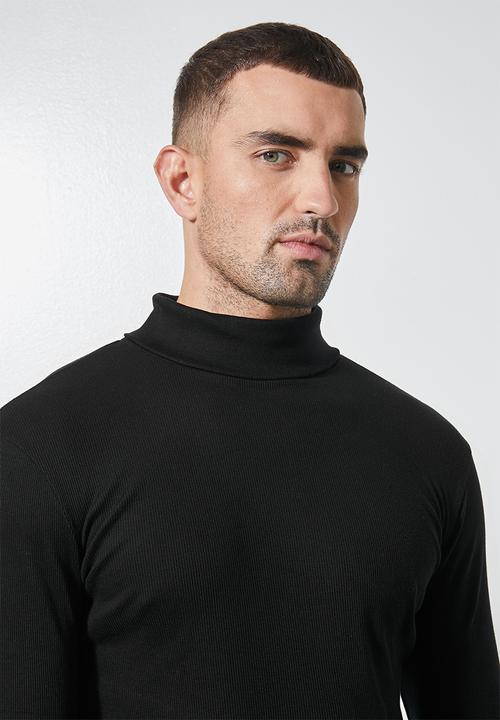 Superbalist - 2-pack sochi long sleeve ribbed roll neck tee - black & white