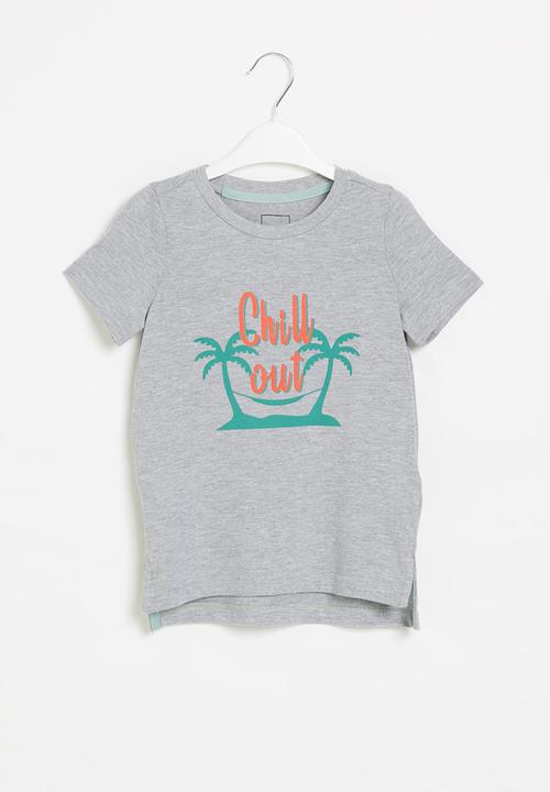 Pop Candy - Younger boys styled short sleeve top - grey