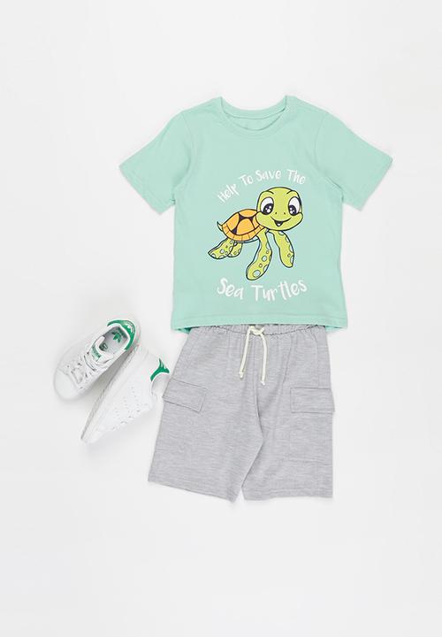 Pop Candy - Younger boys styled short sleeve tee - aqua