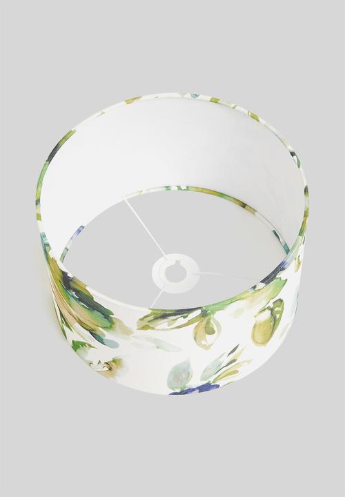 Sixth Floor - Bloom printed lampshade - green & white
