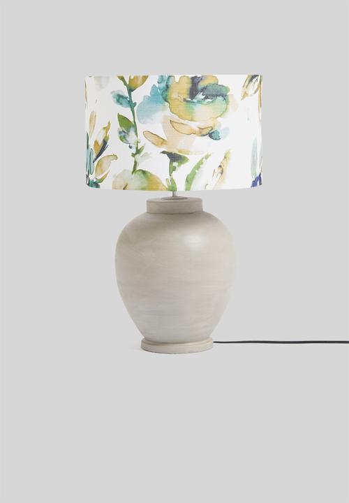 Sixth Floor - Bloom printed lampshade - green & white