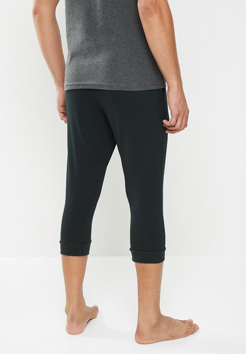 Jockey - 1 Pack plain 3/4 casual sports pants - black