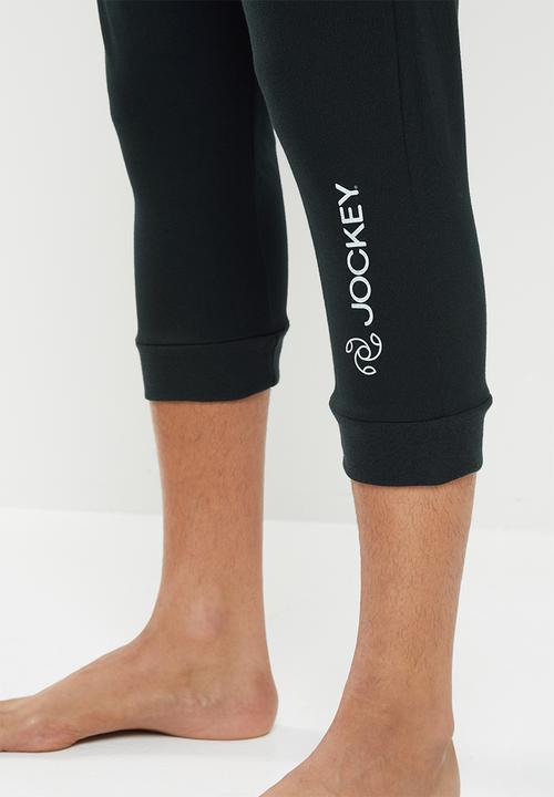 Jockey - 1 Pack plain 3/4 casual sports pants - black