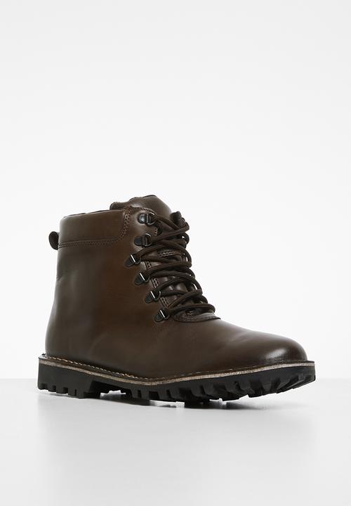 Superbalist - Marvin leather lace-up boot - brown