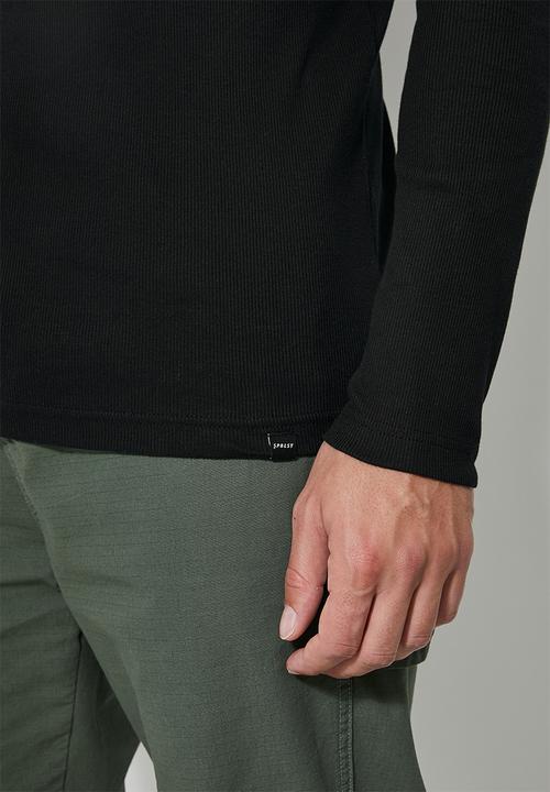 Superbalist - Sochi long sleeve ribbed roll neck tee - black
