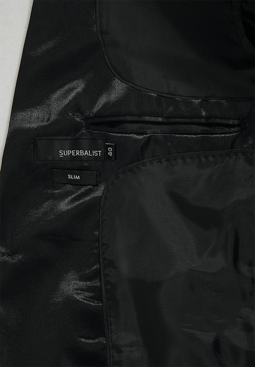 Superbalist - Don fashion slim fit 1-button double vent blazer - black