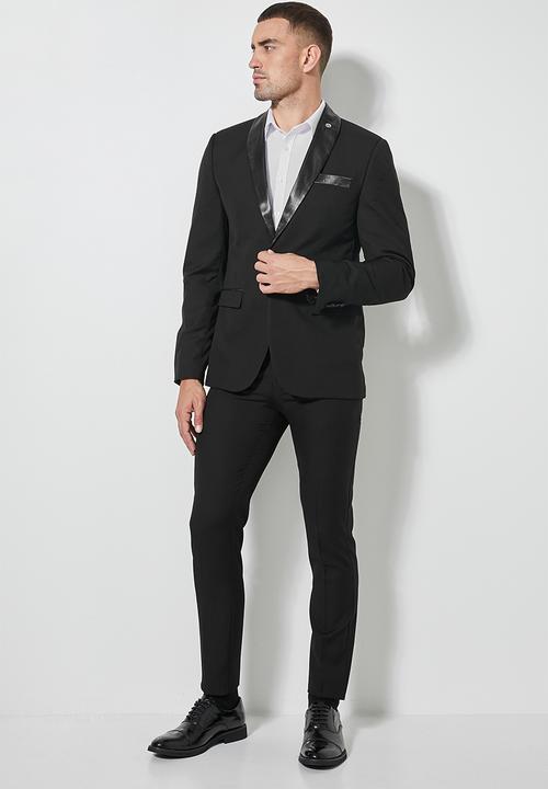 Superbalist - Don fashion slim fit 1-button double vent blazer - black