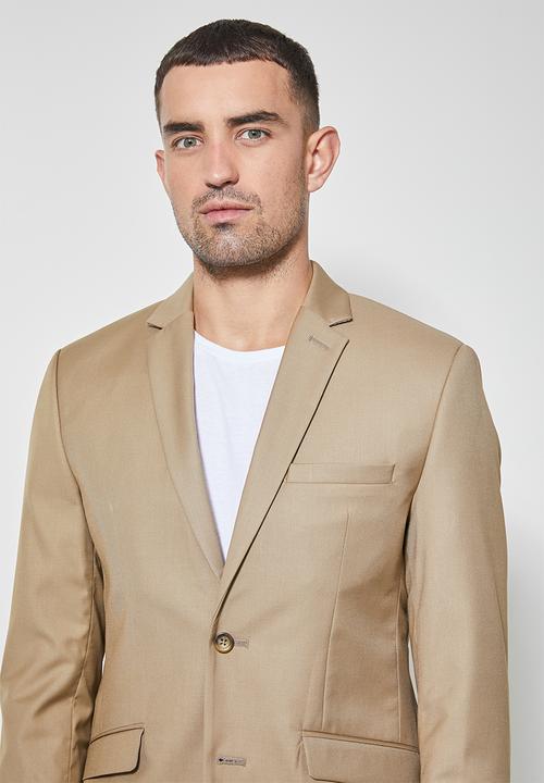 Superbalist - Regent slim fit blazer - wool touch khaki