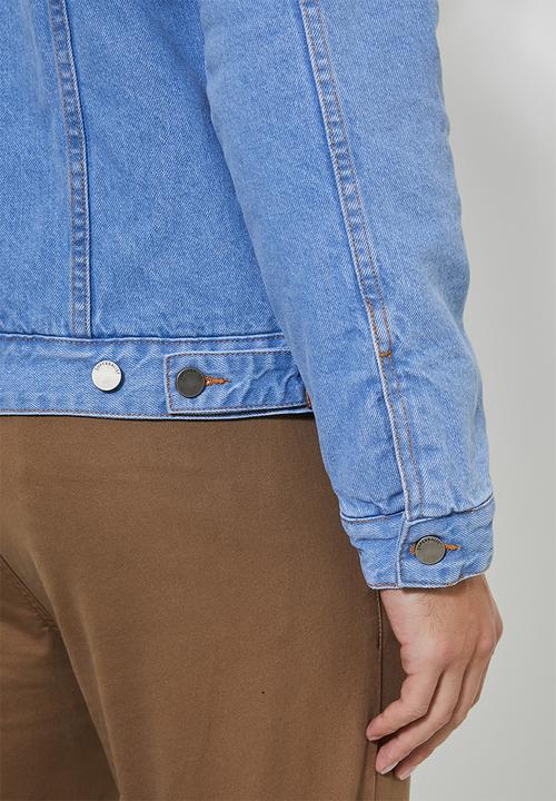 Superbalist - San Fran sherpa lined denim trucker jacket - blue