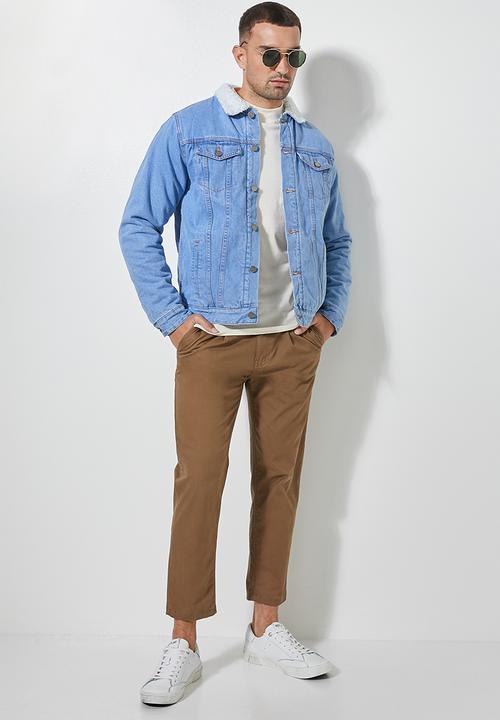 Superbalist - San Fran sherpa lined denim trucker jacket - blue