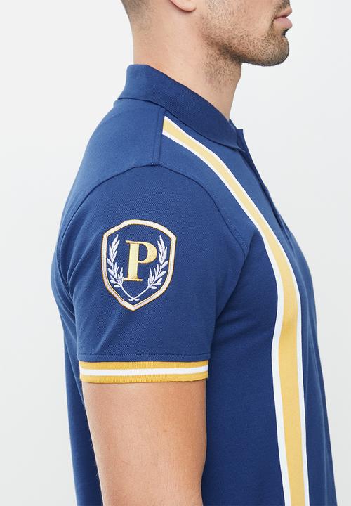 POLO - Calvin short sleeve tape fashion golfer - navy