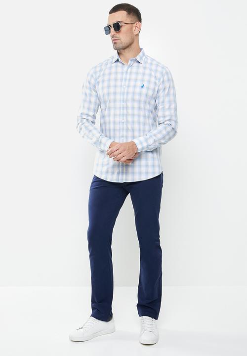 POLO - Luis check signature long sleeve shirt - yellow