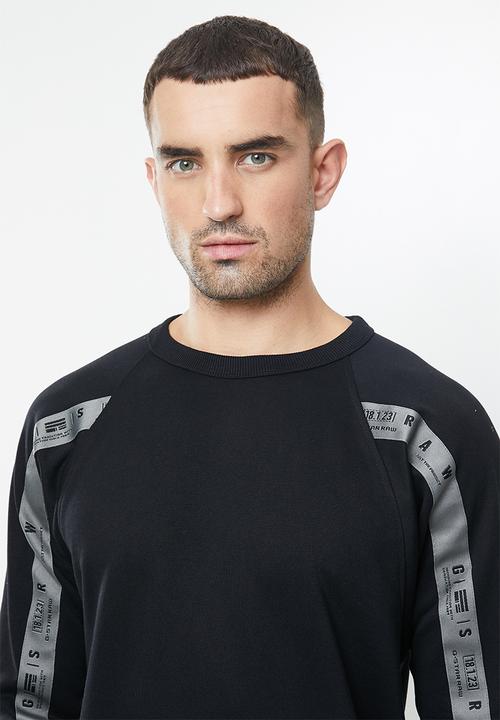 G-STAR - Raglan taping r l\s sweat - dk black