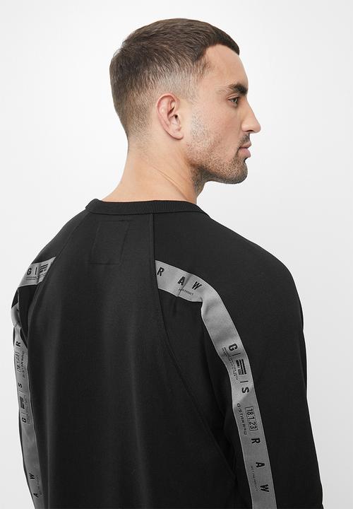 G-STAR - Raglan taping r l\s sweat - dk black