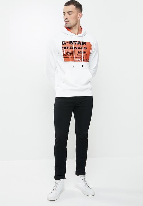 G-STAR - Originals hooded long sleeve sweat - milk