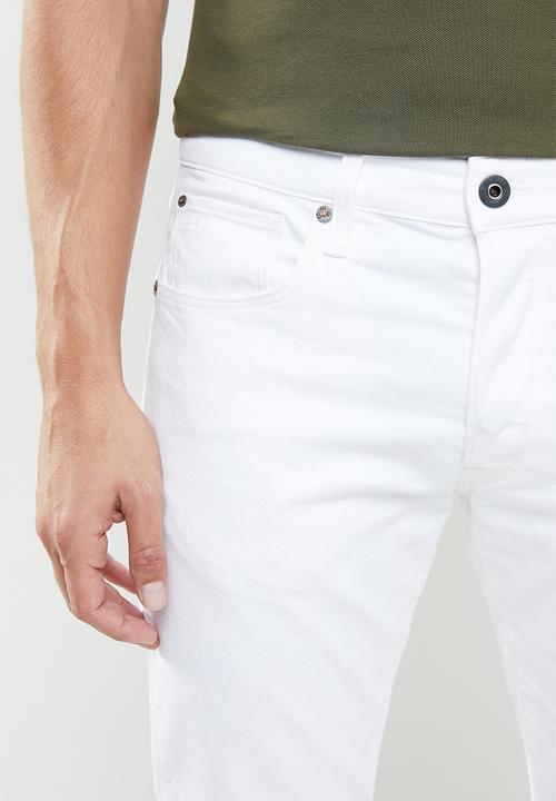 G-STAR - 3301 slim elto stretch denim - white