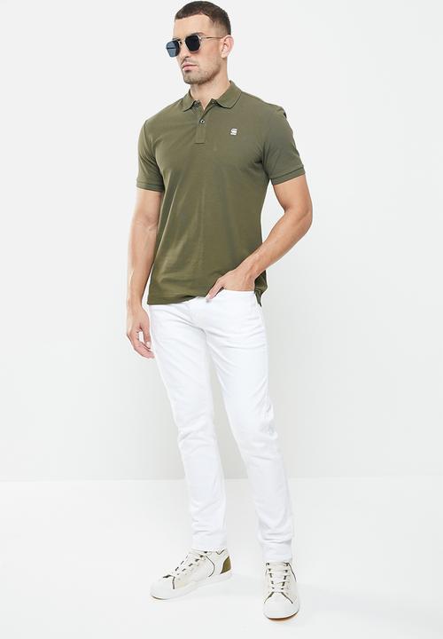 G-STAR - 3301 slim elto stretch denim - white