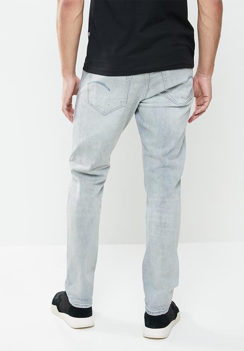 G-STAR - 3301 slim elto stretch denim jeans - vintage ripped oreon grey