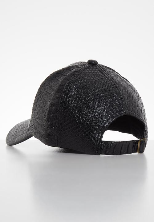 Superbalist - Snakeskin peak cap - black
