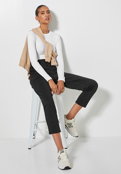 Superbalist - 2-pack fine rib crew neck bodysuits - black & white