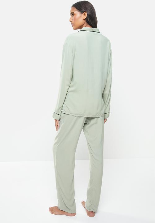 Superbalist - Sleep shirt & pants set - sage