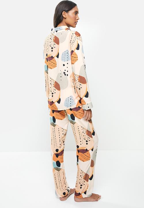 Superbalist - Sleep shirt & pants set - pastel abstract print