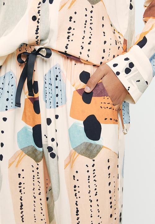 Superbalist - Sleep shirt & pants set - pastel abstract print